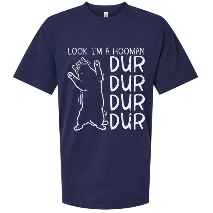 Look Im A Hooman Dur Dur Funny Cat Human Sueded Cloud Jersey T-Shirt