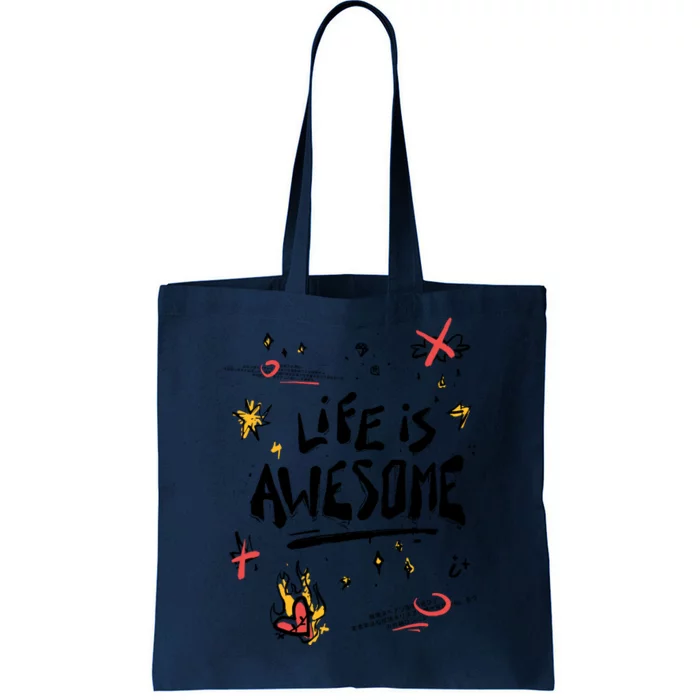 Life Is Awesome Rockstar Tote Bag