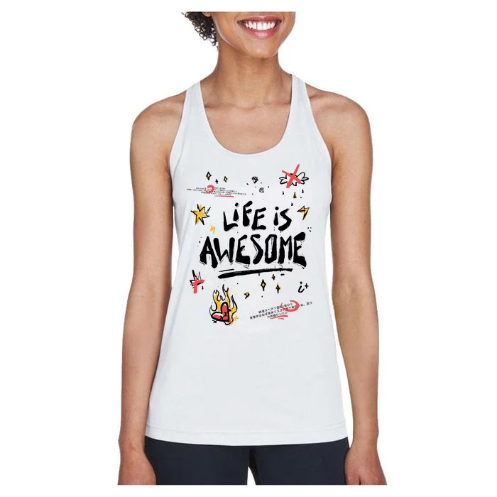 Life Is Awesome Rockstar Women's Racerback Tank