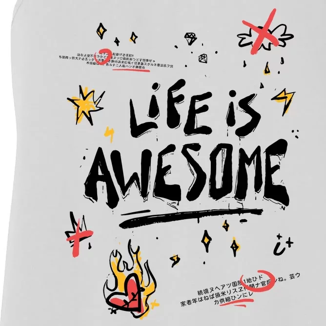 Life Is Awesome Rockstar Women's Racerback Tank