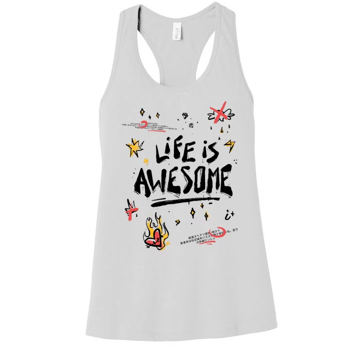 Life Is Awesome Rockstar Women's Racerback Tank