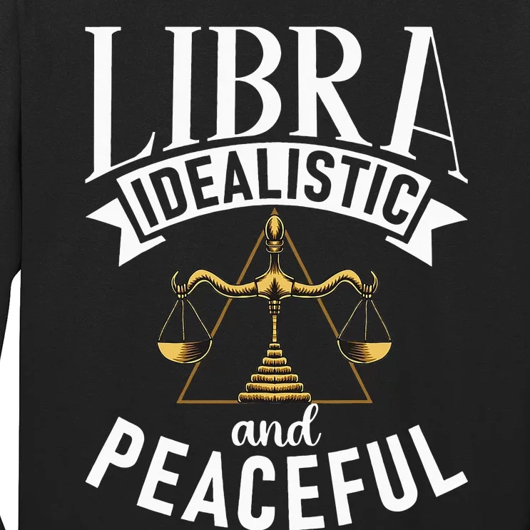 Libra Idealistic And Peaceful Zodiac Astronomy Nature Lover Long Sleeve Shirt