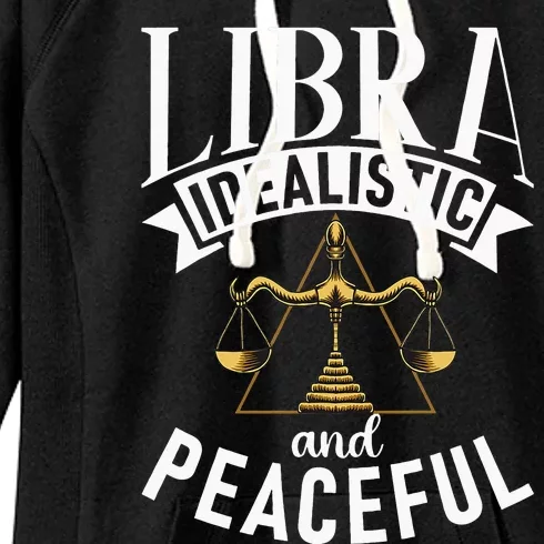 Libra Idealistic And Peaceful Zodiac Astronomy Nature Lover Women's Fleece Hoodie