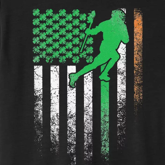 Lacrosse Irish American Flag St. Patrick's Day Saint Paddy's ChromaSoft Performance T-Shirt