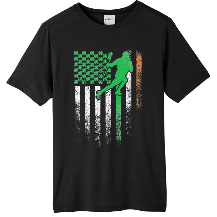 Lacrosse Irish American Flag St. Patrick's Day Saint Paddy's ChromaSoft Performance T-Shirt