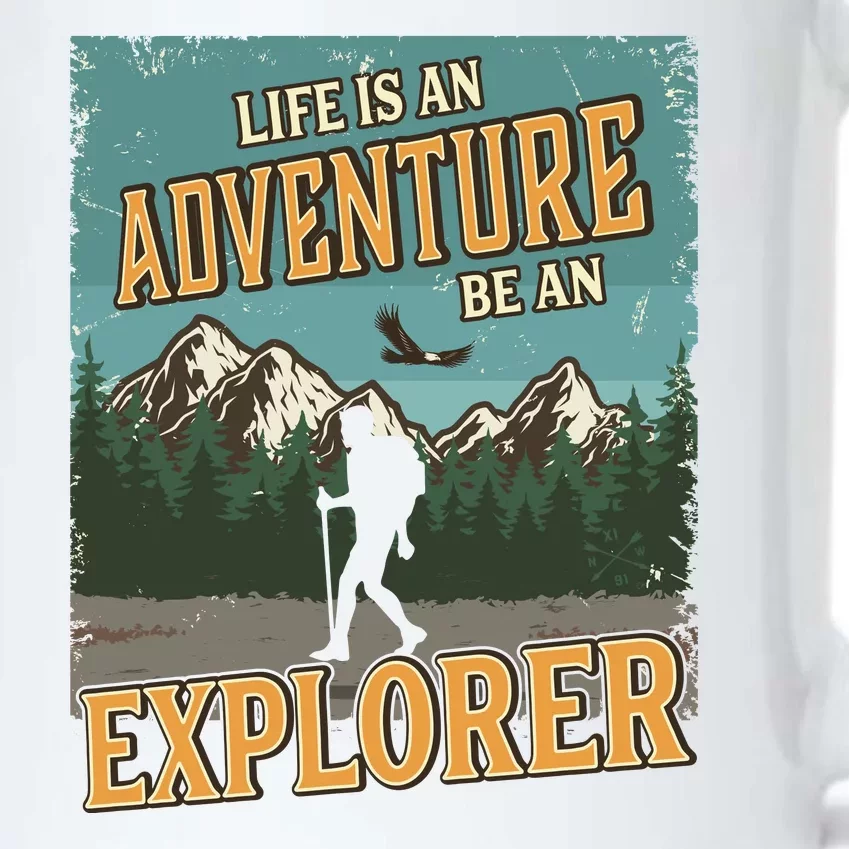 Life Is An Adventure Be An Explorer Black Color Changing Mug