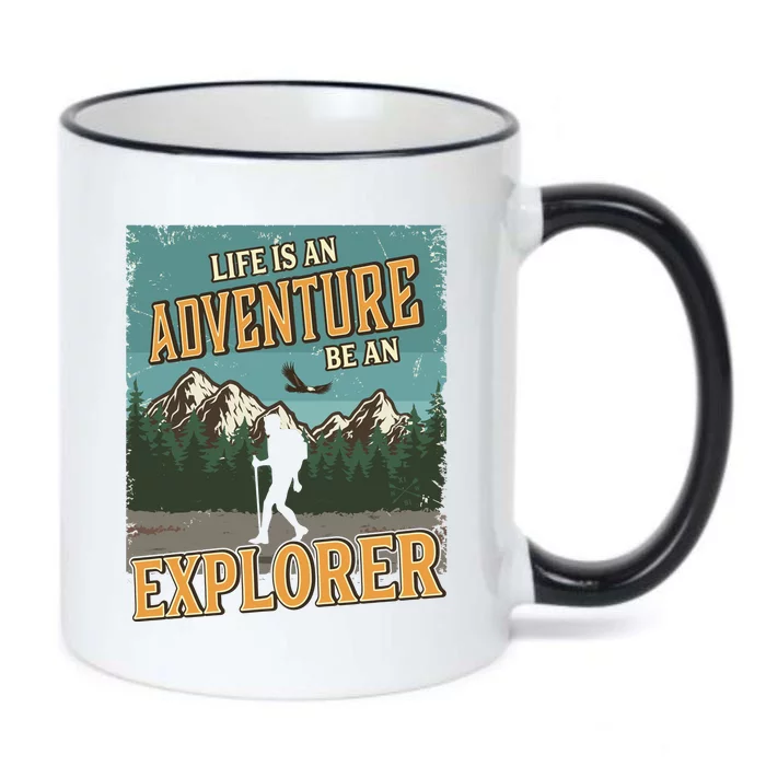 Life Is An Adventure Be An Explorer Black Color Changing Mug