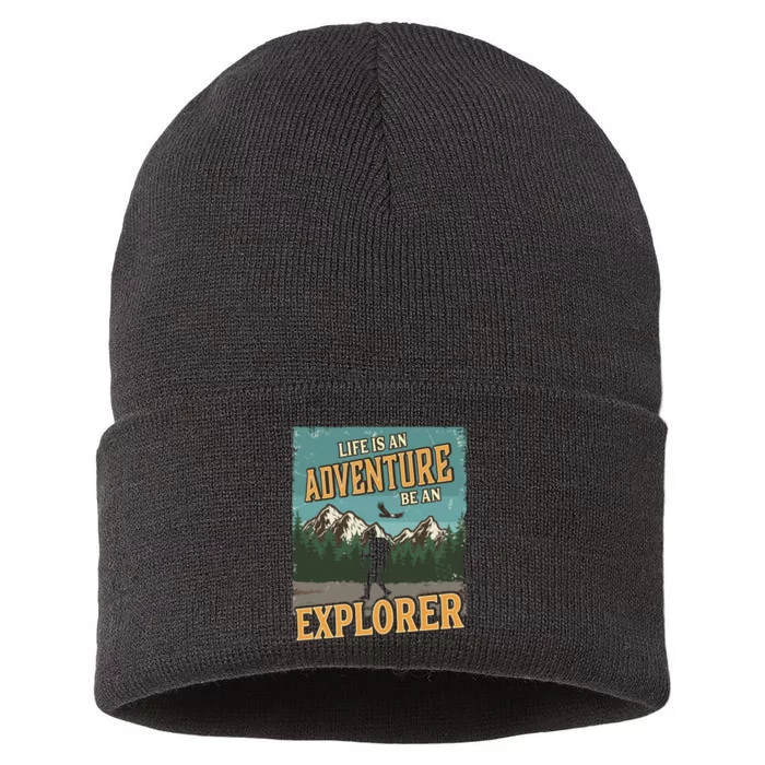 Life Is An Adventure Be An Explorer Sustainable Knit Beanie