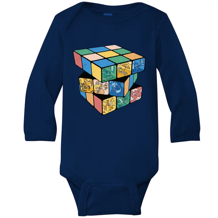 Life In A Playing Cube Baby Long Sleeve Bodysuit