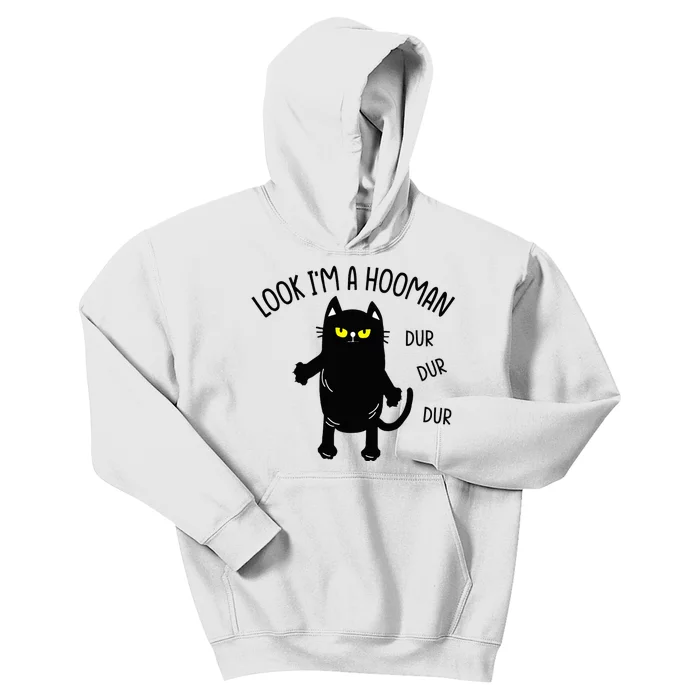 Look IM A Hooman Funny Cat Kids Hoodie