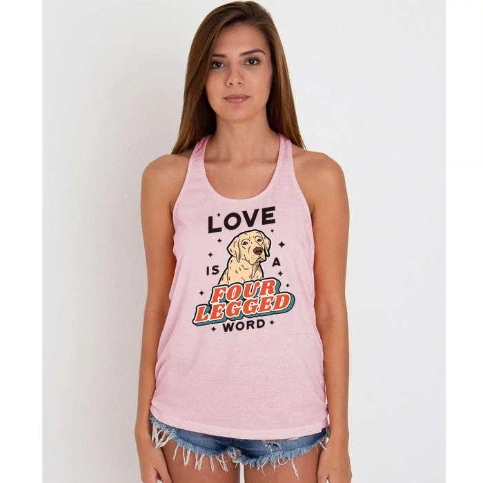 Love Is A Four Legged Word Women's Knotted Racerback Tank