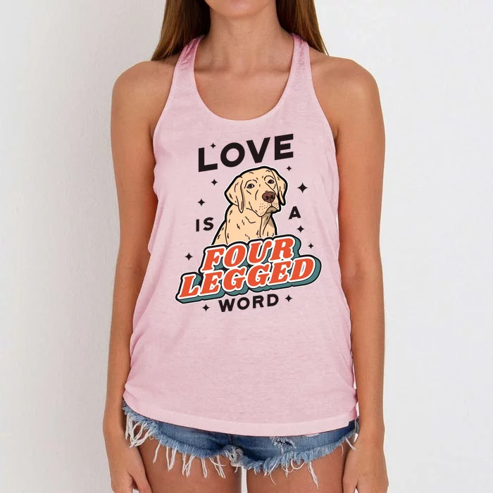 Love Is A Four Legged Word Women's Knotted Racerback Tank