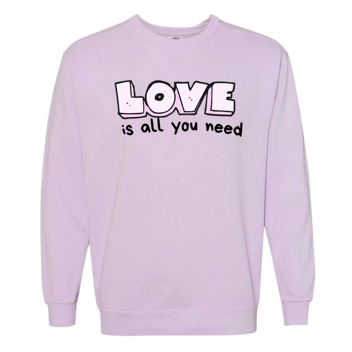 Love Is All You Need Comic Garment-Dyed Sweatshirt