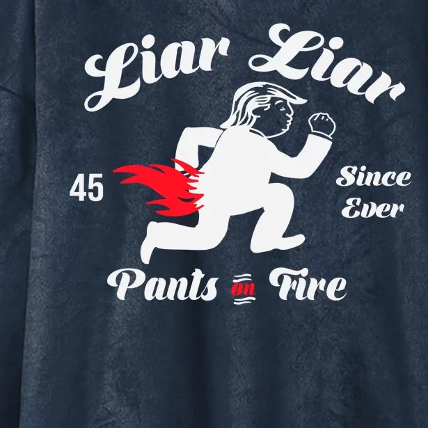 Liar Liar Pants On Fire Anti Trump Hooded Wearable Blanket