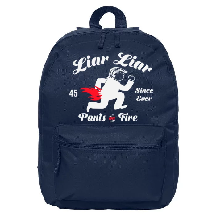 Liar Liar Pants On Fire Anti Trump 16 in Basic Backpack