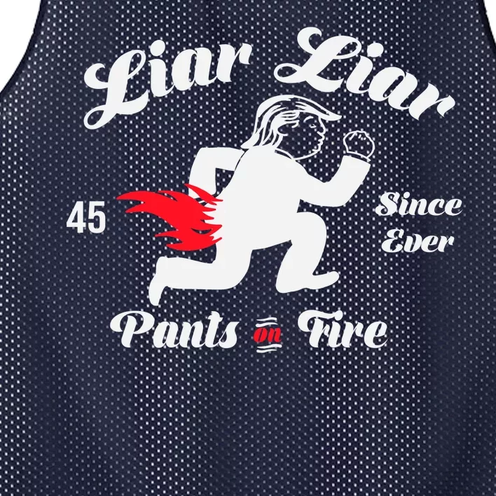 Liar Liar Pants On Fire Anti Trump Mesh Reversible Basketball Jersey Tank