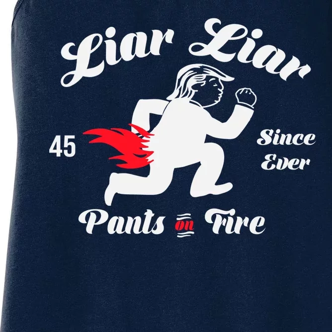 Liar Liar Pants On Fire Anti Trump Women's Racerback Tank