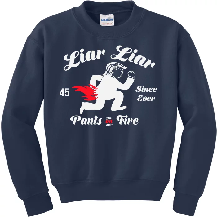 Liar Liar Pants On Fire Anti Trump Kids Sweatshirt