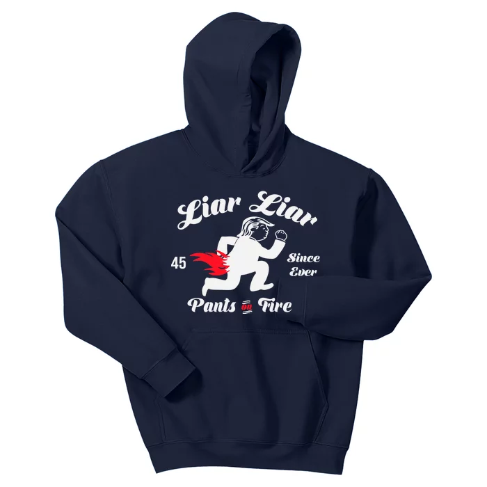 Liar Liar Pants On Fire Anti Trump Kids Hoodie