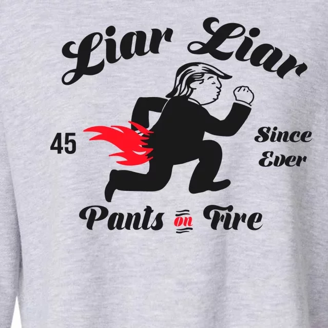 Liar Liar Pants On Fire Anti Trump Cropped Pullover Crew