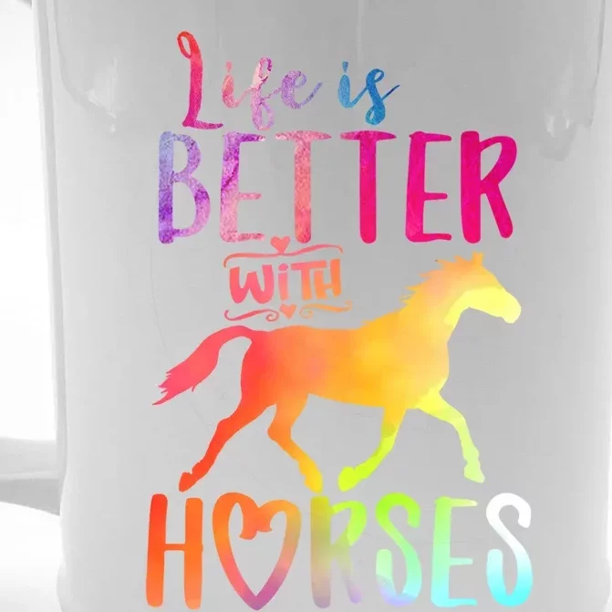 Life Is Better With Horses Riding Cute Horse Great Gift Front & Back Beer Stein