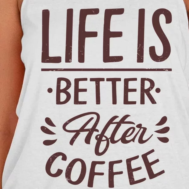 Life Is Better After Coffee Women's Knotted Racerback Tank