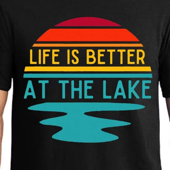 Life Is Better At The Lake Life Bum Lake Lover Pontoon Pajama Set