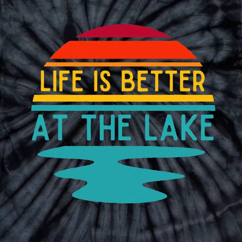 Life Is Better At The Lake Life Bum Lake Lover Pontoon Tie-Dye T-Shirt