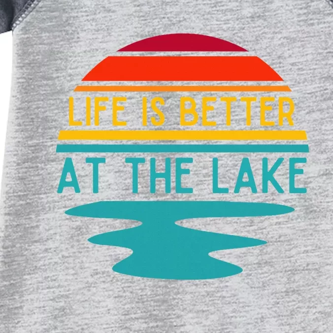 Life Is Better At The Lake Life Bum Lake Lover Pontoon Infant Baby Jersey Bodysuit