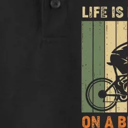 Life is better on a bicycle cycling bike Dry Zone Grid Performance Polo