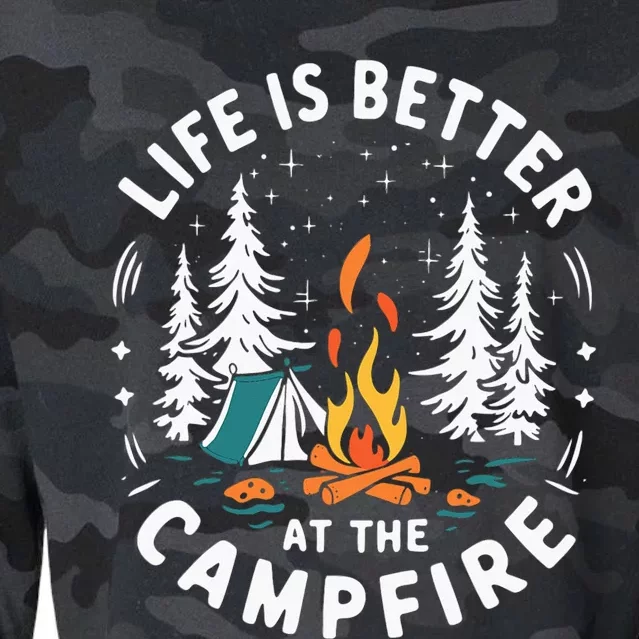 Life Is Better At The Campfire Cropped Pullover Crew