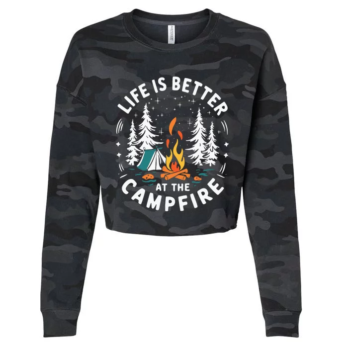 Life Is Better At The Campfire Cropped Pullover Crew