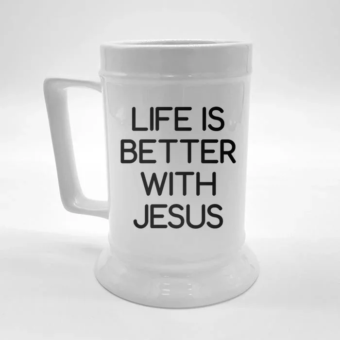 Life Is Better With Jesus Faith Bible Verses Gift Front & Back Beer Stein