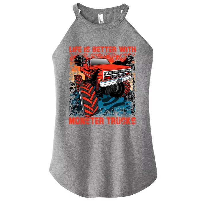 Life Is Better With Monster Trucks Gift Women’s Perfect Tri Rocker Tank