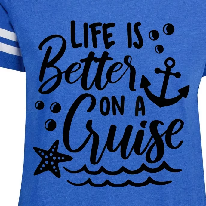 Life is better on a cruise Family vacation matching outfit Enza Ladies Jersey Football T-Shirt