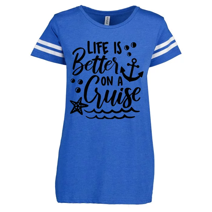 Life is better on a cruise Family vacation matching outfit Enza Ladies Jersey Football T-Shirt