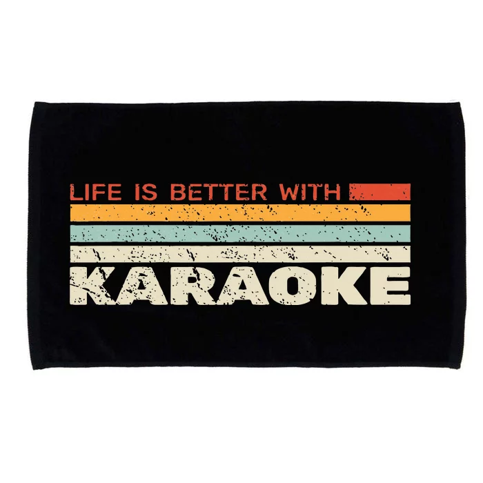 Life Is Better With Karaoke Microphone Music Singer Microfiber Hand Towel