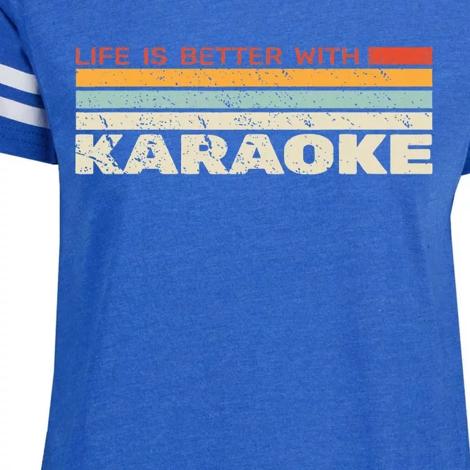 Life Is Better With Karaoke Microphone Music Singer Enza Ladies Jersey Football T-Shirt