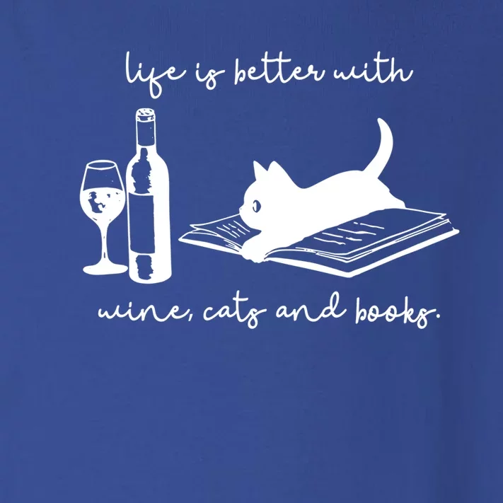 Life Is Better With Wine Cats And Books Black Cat Funny Cool Gift Toddler Long Sleeve Shirt