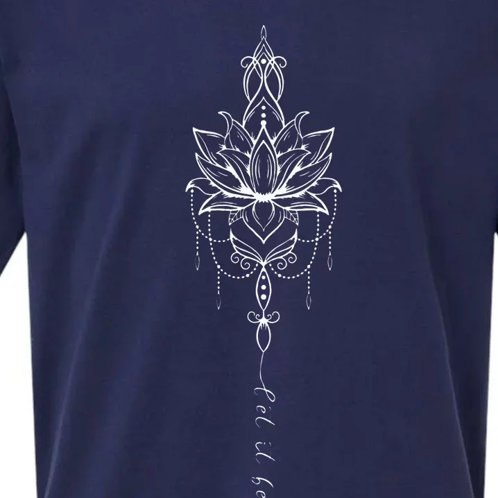 Let It Be Lotus Flower Mandala Boho Meditation Yoga Women Sueded Cloud Jersey T-Shirt