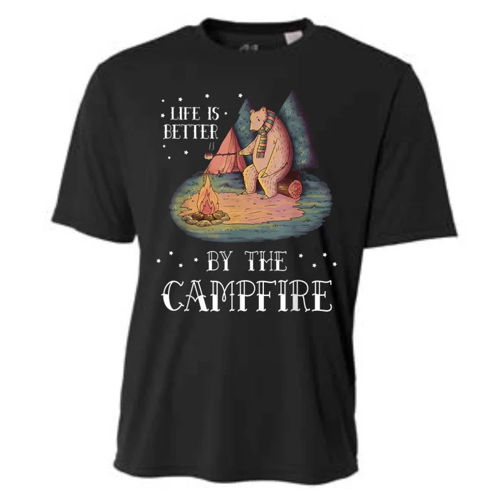 Life Is Better By The Campfire Camping Outdoor Cooling Performance Crew T-Shirt