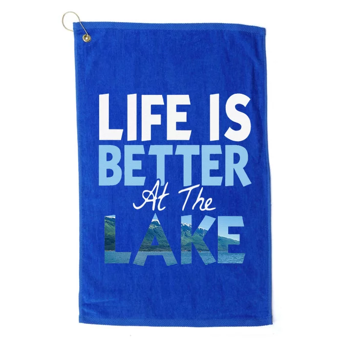 Life Is Better At The Lake Fishing Boating Platinum Collection Golf Towel