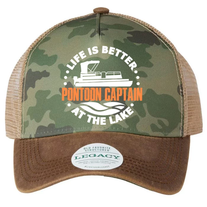 Life Is Better At The Lake Pontoon Captain Boat Boating Cool Gift Legacy Tie Dye Trucker Hat