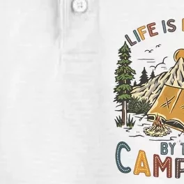 Life Is Better By The Campfire Camping Dry Zone Grid Performance Polo