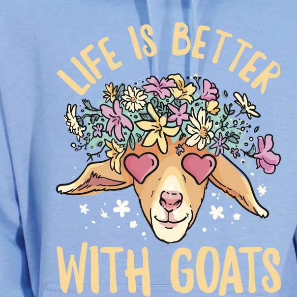 Life Is Better With Goats For Goat Whisperer Goat Gift Unisex Surf Hoodie