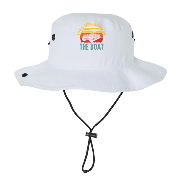 Life Is Better On A Boat Captain Boater Boating Retro Gift Legacy Cool Fit Booney Bucket Hat