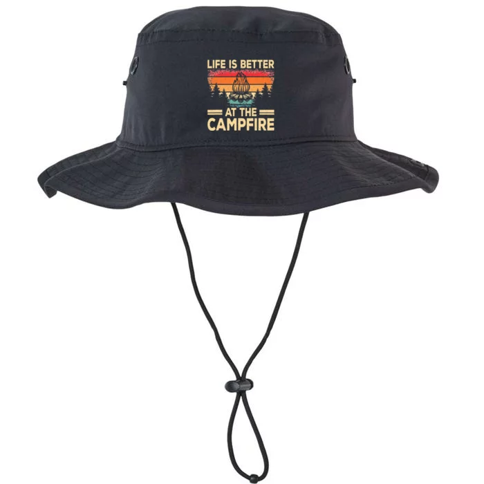 Life Is Better At The Campfire Camper Outdoorlife Camping Legacy Cool Fit Booney Bucket Hat