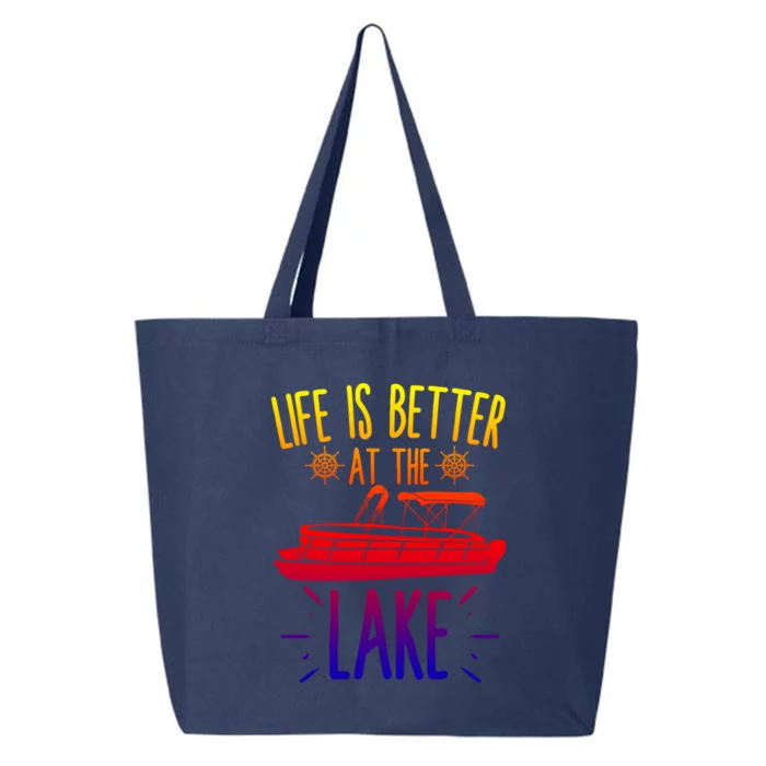 Life Is Better At The Lake Pontooning Boat Gift 25L Jumbo Tote