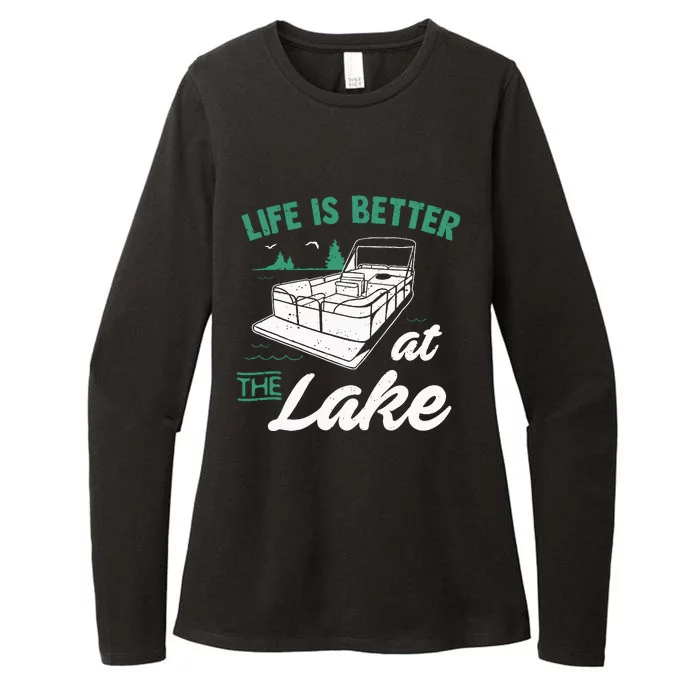 Life Is Better At The Lake Pontoon Boat Womens CVC Long Sleeve Shirt