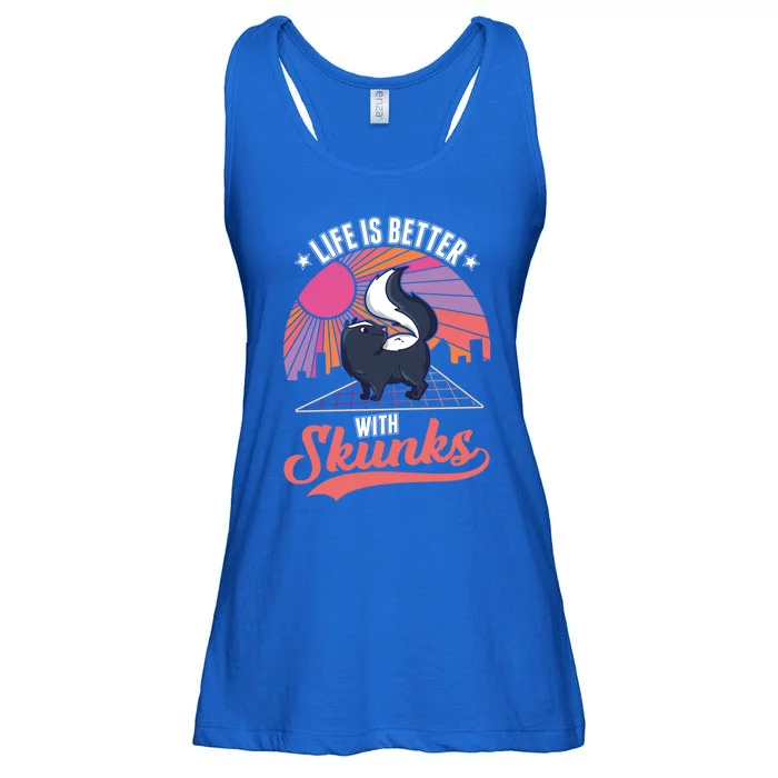 Life Is Better With Skunks Gift Ladies Essential Flowy Tank